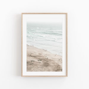 San Francisco Beach, Strand Kunstdruck, Sofortige Kunst, moderne minimalistische Poster, druckbare Wanddeko, Strand Pastell, Strand hut Kunstwerk