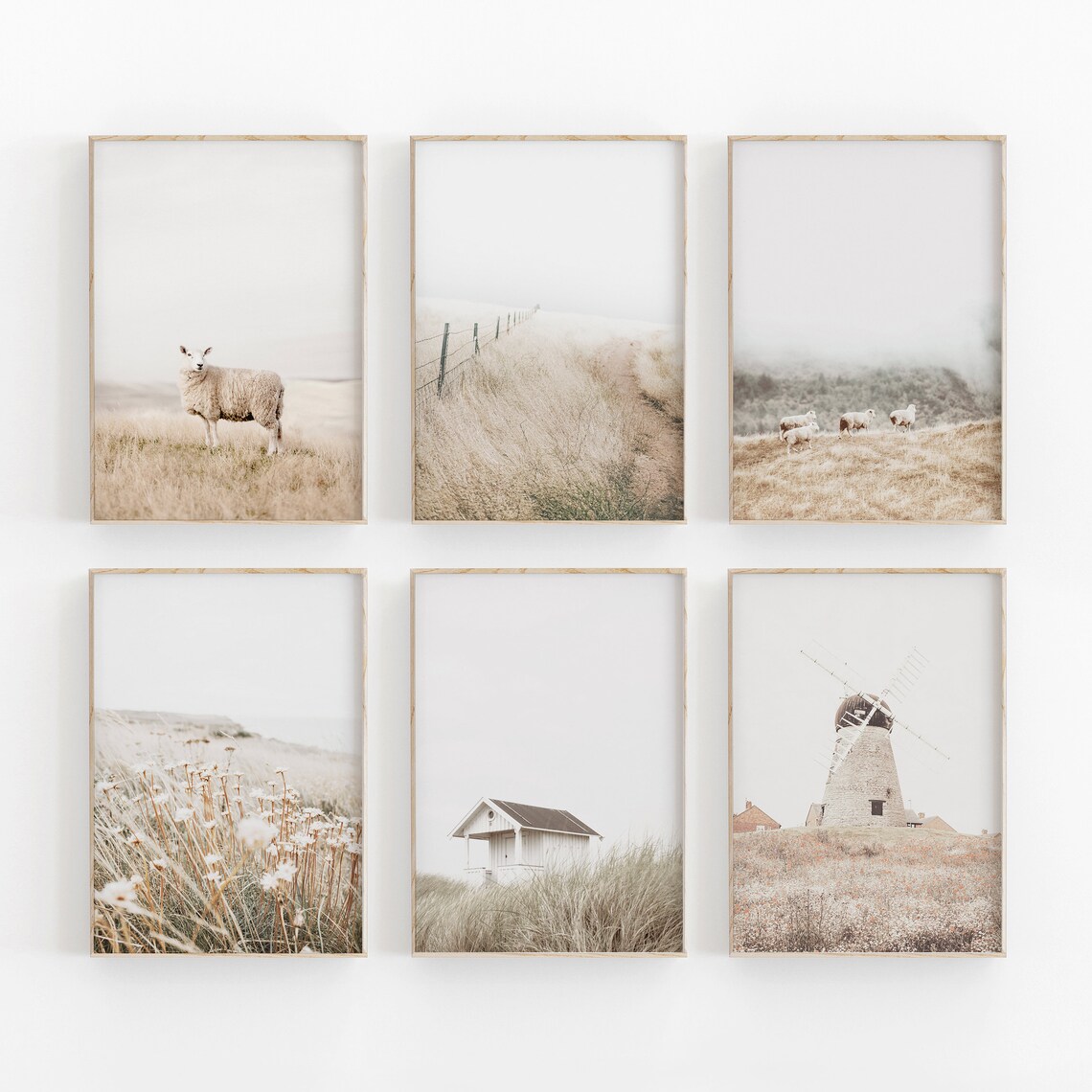 Farmhouse Landscape Print Set: Rustic Nature Photography (digital ...