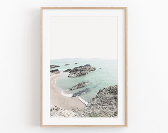 Minimalist Beach Art Print: Coastal Ocean View (Digital Download)