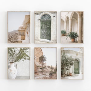 Mediterranean Wall Print Set of 6, Travel Art Print, Digital Print, Photography Travel Print, Olive Tree Wall Art, Home Decor Poster
