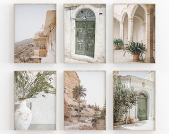 Mediterranean Wall Print Set of 6, Travel Art Print, Digital Print, Photography Travel Print, Olive Tree Wall Art, Home Decor Poster