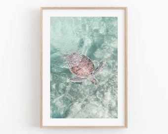 Sea Turtle Art Print: Modern Minimalist Wall Decor (Digital Download)
