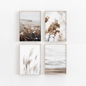 Gallery Wall Set of 4 Prints, Botanical Printable, Boho Home Decor, Art Farmhouse Decor, Botanical Poster, Gallery Wall Art Farm House Decor