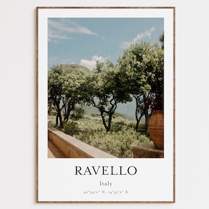 Ravello Italy Print, Cityscape Wall Art, Photography Print, City View Art Square, Photo Poster, Italy  Room Decor, Naples Beach Print