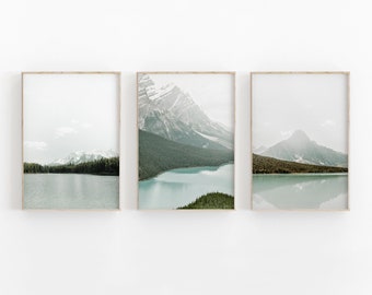 Canada Mountain Lake Print Set: Minimalist Nature Art (Digital Download)