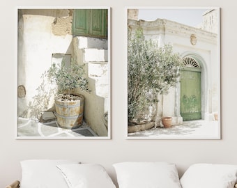 Italy Set of 2, Italy City Art , Italy Wall Art Print, Modern Minimalist Poster, City Photography, Home Decor Malta, Green Olive Tree, Malta