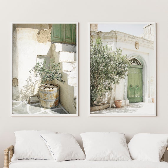 Italy Wall Art Set: Olive Tree, Green Door Photography (digital