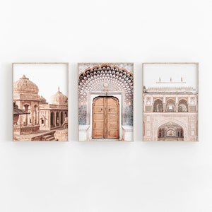 India Poster Set of 3, India City Print, India Wall Art, Travel Art Print, Home Decor Photography Print, Jaipur Rajasthan, India Poster