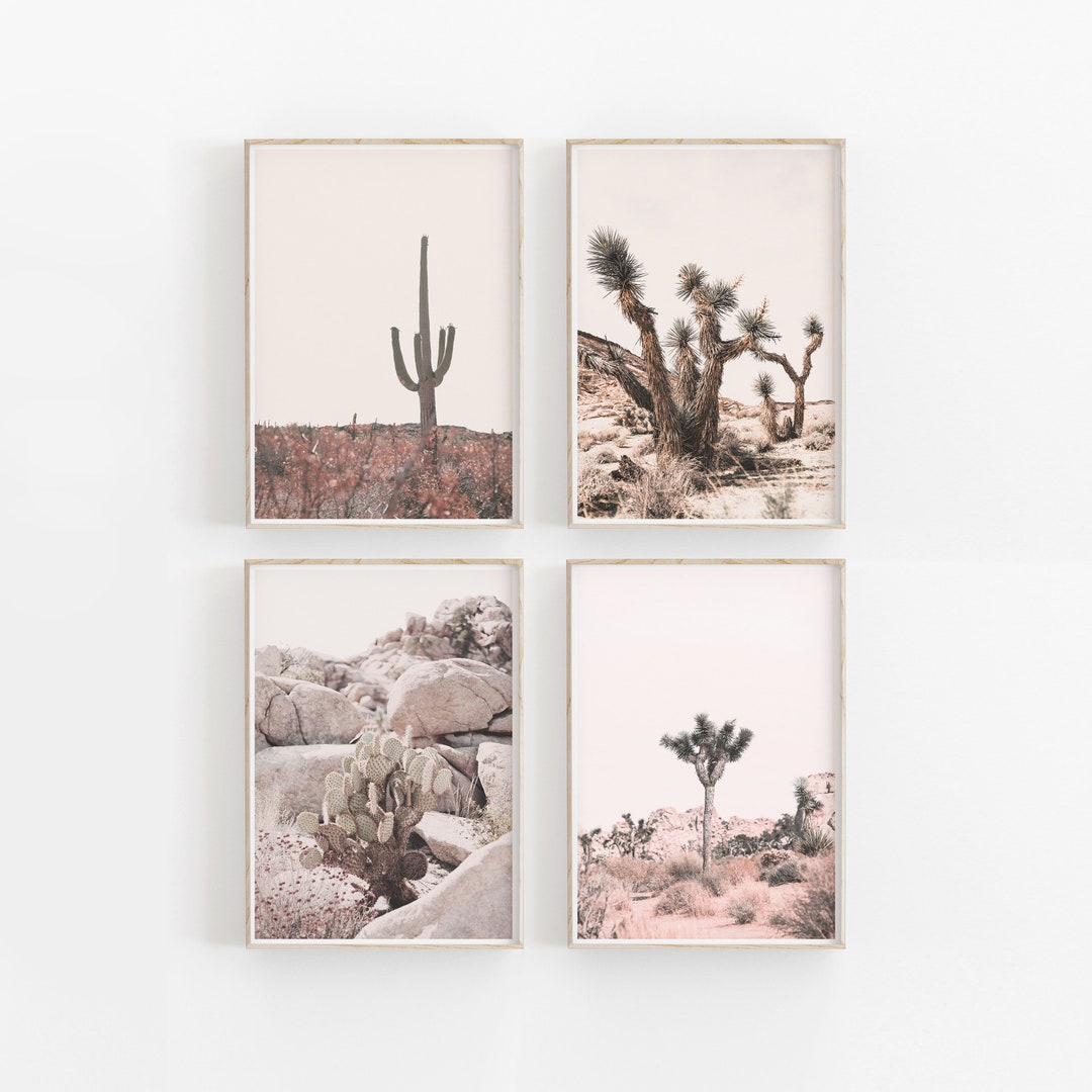 Desert Cactus Print Set: Minimalist Boho Wall Art (digital Download) - Etsy