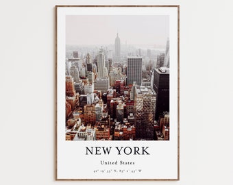 New York Cityscape Poster: Manhattan Art Print (Digital Download)