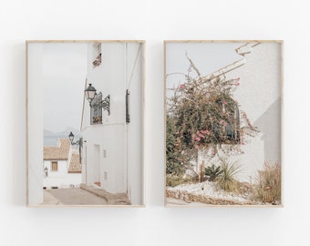 Spain Cityscape Photo Print Set: Altea Villa, Boho Home Decor (Digital Download)