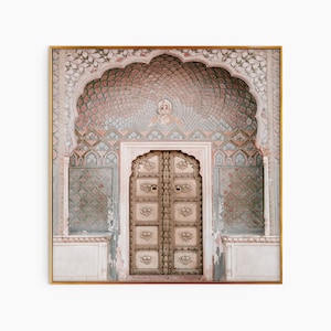 India City Print, Cityscape Wall Art, Photography Art, City View Art Square, Photo Poster, Taj Mahal, India, India Wall Art. Travel Art