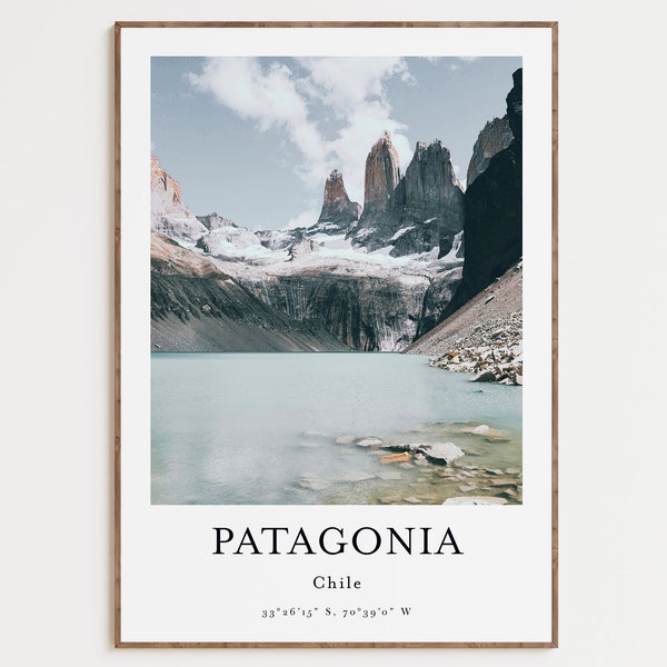 Patagonia Art Poster, Instant Art, Patagonia Wall Art, Modern Minimalist Poster, Printable Wall Decor, Nature Wall Art, Nature Art Print