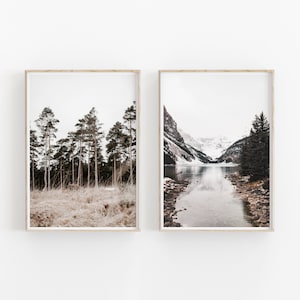 Nature Print Set of 2, Mountain Photography, Instant Art, Nature Photography Art, Modern Minimalist Poster, Printable Wall Decor,