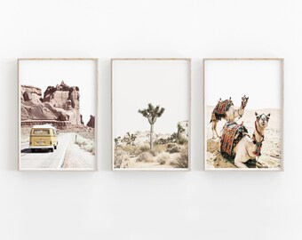Desert Wall Art Print Set: Camel, Arizona Landscape (Digital Download)