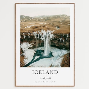 Iceland Print, Reykjavik Poster, Iceland Poster, Iceland Landscape, Iceland Wall Art, Iceland Art Print, Nature Print, Travel Poster