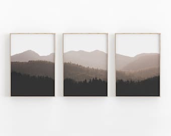 Bergwald Print-Set: Minimalistische Naturfotografie (Digitaler Download)