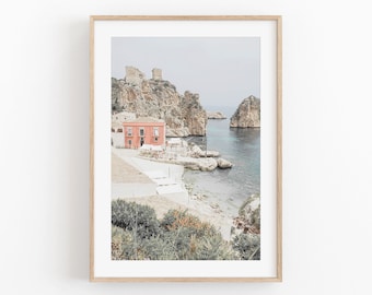 Sicily Coast Photography Print: Italy Cityscape Wall Art (Digital Download)