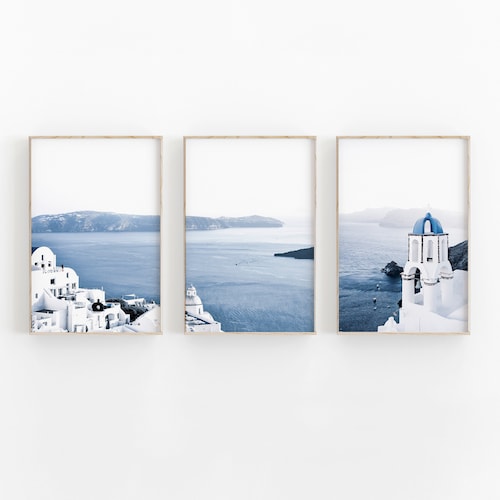 Greece City Set of 6 Gallery Wall Set Greece Art Print Etsy