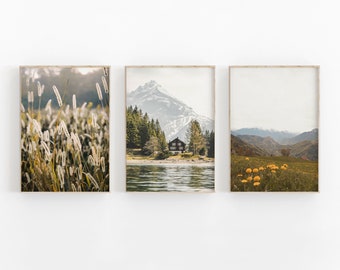 Mountain Print Set: Rustic Pine Tree Photography (Digital Download)