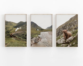 Schottland Fotografie Druckset: Minimalistische Landschaftskunst (Digitaler Download)