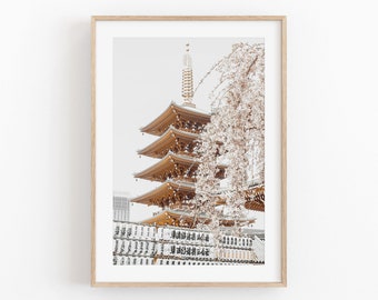 Temple japonais, Art instantané, Temple Japan Print, Affiche minimaliste moderne, Décor mural imprimable, Art photographique, Tirage d’art photo Japon