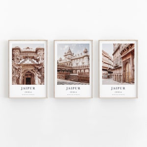 India Poster Set of 3, India City Print, India Wall Art, Travel Art Print, Home Decor Photography Print, Jaipur Rajasthan, India Poster