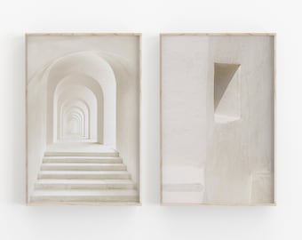 Neutral Architecture Print Set: Beige Gallery Wall Art (Digital Download)