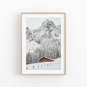 Winter White Forest, Snowy Trees, Winter Wonderland Print, Christmas Wall Art, Snow Covered Pine Trees Printable Art, Large Wall Art Print