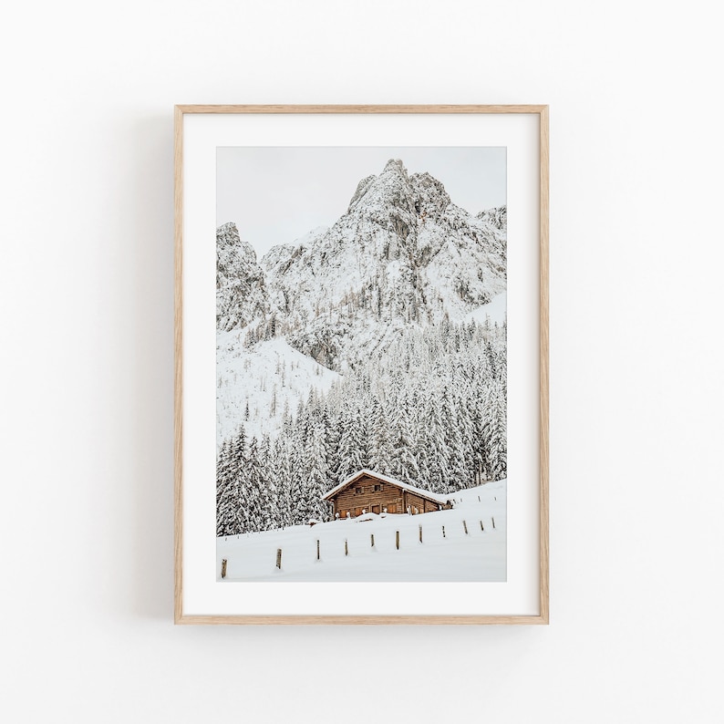 Winter Forest Print: Snowy Pine Trees, Cabin Wall Art (digital Download ...