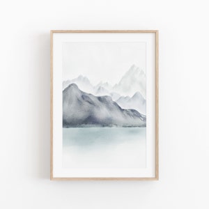 Watercolor Art Print, Instant Art, Watercolor Abstract Poster, Modern Minimalist Poster, Printable Wall Decor, Watercolor Mountain Art Print