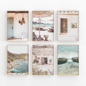 Ibiza Spain Print Set of 6, Travel Art Print, Ibiza  Island Art Print, Modern Minimalist, Printable Wall Decor, Mediterranean Poster, Island