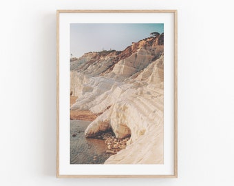 Sicily Coastline Photography Print: Italy Cityscape Wall Art (Digital Download)