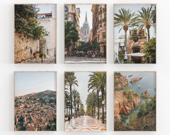 Lot de 6 impression ville Espagne, impression d'art voyage, photographie Espagne impression, Art minimaliste moderne, décoration murale imprimable, art mural voyage