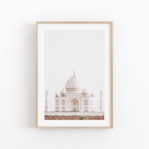 India City Print, Cityscape Wall Art, Photography Art, City View Art Square, Photo Poster, Taj Mahal, India, India Wall Art. Travel Art