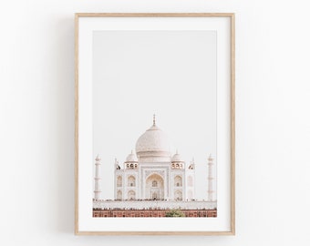 India City Print, Cityscape Wall Art, Photography Art, City View Art Square, Photo Poster, Taj Mahal, Inde, India Wall Art. Art de voyage