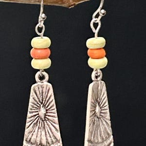 FREE SHIPPING -  Antique Silver-plated Dangle Earrings
