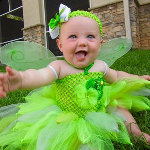 Tinkerbell Tutu Dress with Wings; Fairy Tutu