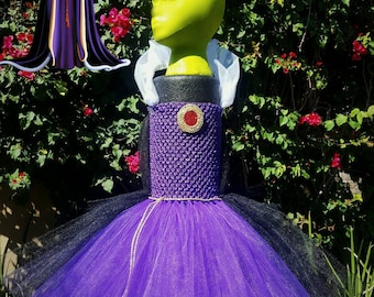 Girls Maleficent Costume Set - Witch Horns, Wings, Tutu Dress, Headpiece For Halloween & Dress-Up