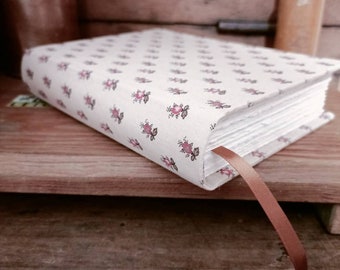 Handmade Victorian print fabric book