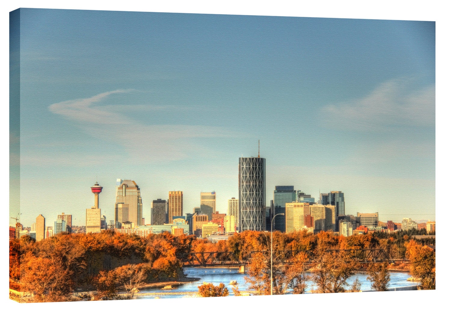 Calgary Skyline Canvas Wall Art Etsy