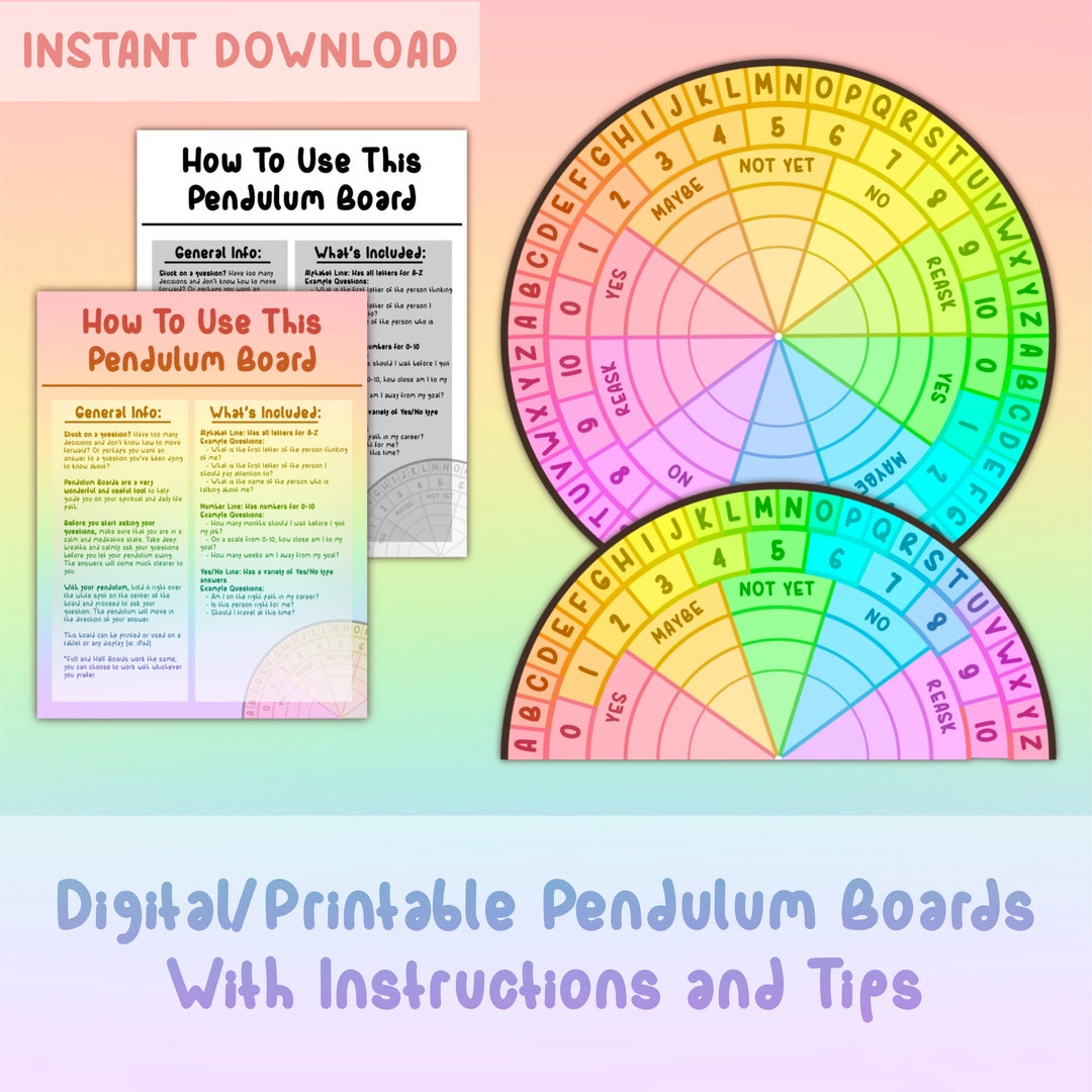 Alphabet/number/yes/no Digital/printable Pendulum / Spirit / Divination ...