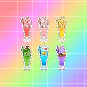 Fruity Parfait Collection Sticker Set Cute Fruity Parfait Sticker Colorful Dessert Sticker Set Sweet Treat Sticker Collection Kawaii Dessert