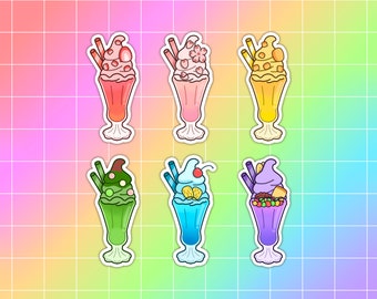 Fruity Parfait Collection Sticker Set Cute Fruity Parfait Sticker Colorful Dessert Sticker Set Sweet Treat Sticker Collection Kawaii Dessert