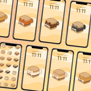 Shiba Smores Variety Phone Wallpaper Bundle, Set of 7 Wallpapers, Variety Pack, Home Screen, Digital Download