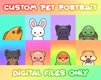 Custom Pet Portrait Commission Cute Portrait Cute Art Commission Custom Animal Art Pet Art Profile Pet Custom Art Pet Commission