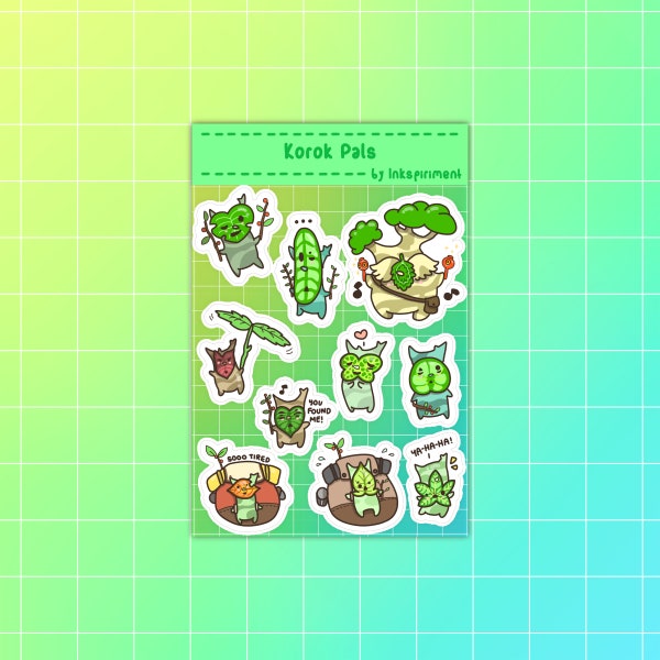 Zelda Korok Pals Sticker Sheet Breath of the Wild Sticker Cute Gaming Sticker Zelda Fan Art Video Game Sticker Tears of the Kingdom Sticker