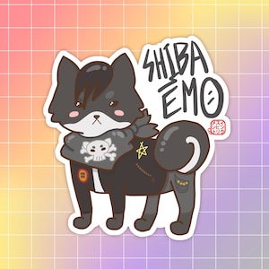Shiba Emo Sticker