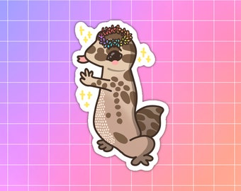 Frecher Leopardgecko Aufkleber | Wasserfester Vinyl-Eidechsen-Aufkleber