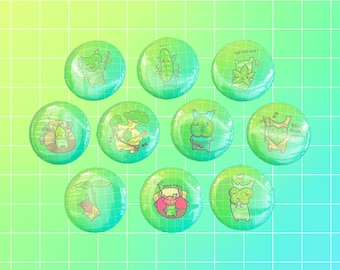 Zelda Korok Pals Button Pin Set - Video Game Forest Friends Fan Art